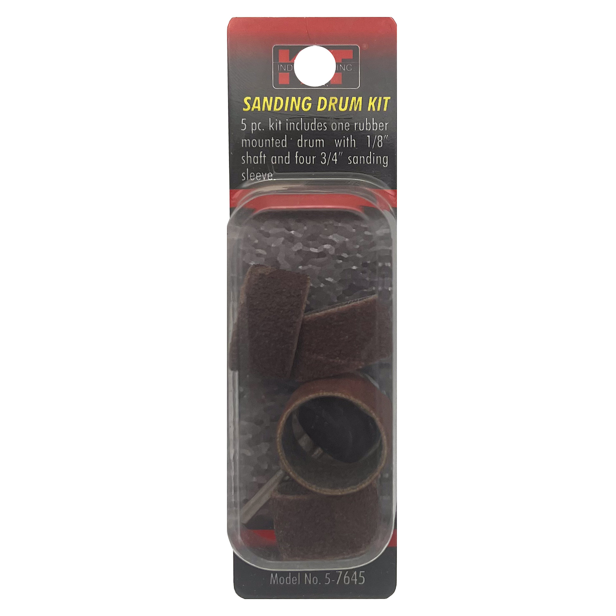 K-T Industries Sanding Drum Kit — 5-Pc., 3/4in. x 1/8in. Shaft, Fine/Medium/Coarse Grit, Model# 5-7645